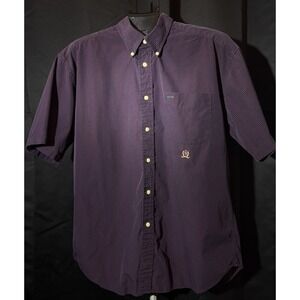 Vintage Tommy Hilfiger Golf Men's Short Sleeve Plain Button Down Shirt Size L